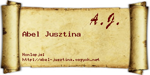 Abel Jusztina névjegykártya